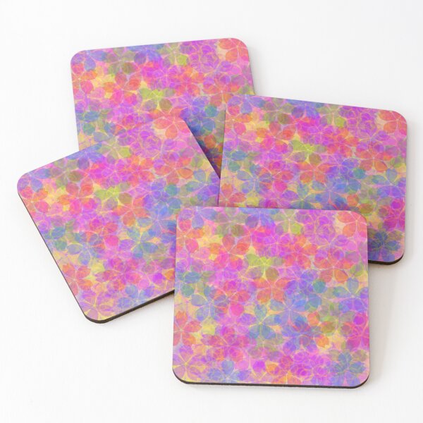 Item preview, Pretty pink, blue, purple and yellow flower art designed and sold by Darkies-store.
