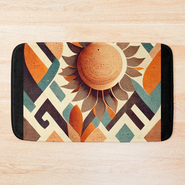 Item preview, Boho Sun Pattern Minimalistic Retro Warm Tones Summer Vibes designed and sold by deificusArt.