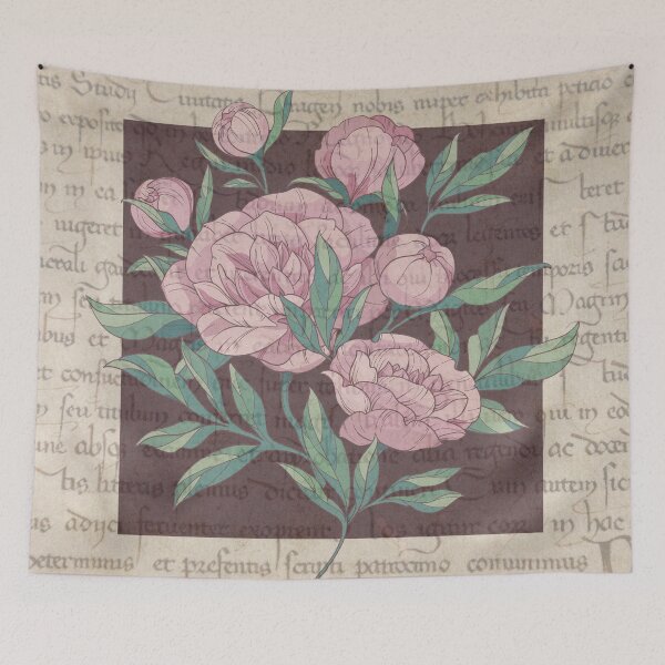 Item preview, Copy of pink bouquet of flowers on a vintage book designed and sold by Beeroclock.