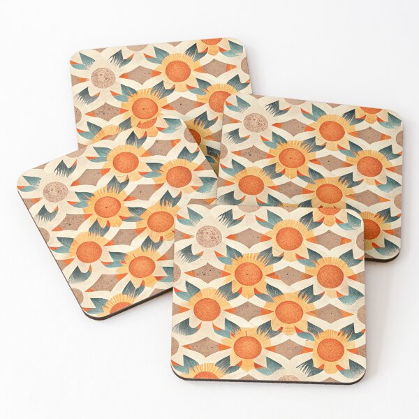 Artikelvorschau, Boho Sun Pattern Minimalistic Retro Warm Tones Summer Vibes entworfen und verkauft von deificusArt.
