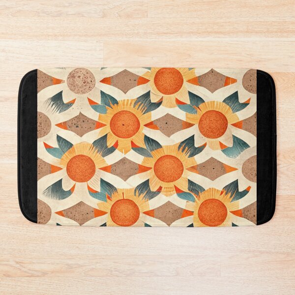 Item preview, Boho Sun Pattern Minimalistic Retro Warm Tones Summer Vibes designed and sold by deificusArt.