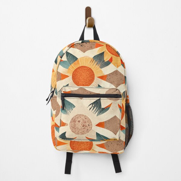 Item preview, Boho Sun Pattern Minimalistic Retro Warm Tones Summer Vibes designed and sold by deificusArt.