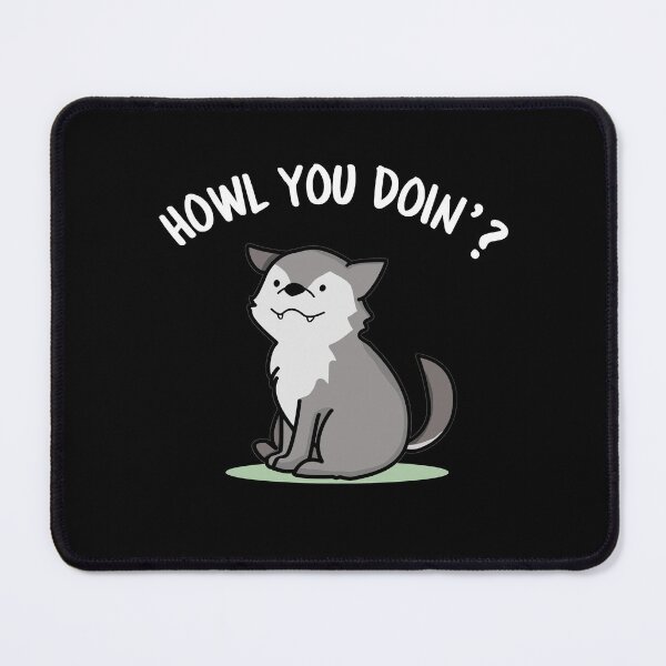 Item preview, Howl You Doin Funny Wolf Puns (Dark BG) designed and sold by punnybone.