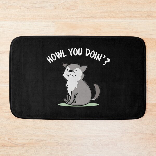 Item preview, Howl You Doin Funny Wolf Puns (Dark BG) designed and sold by punnybone.