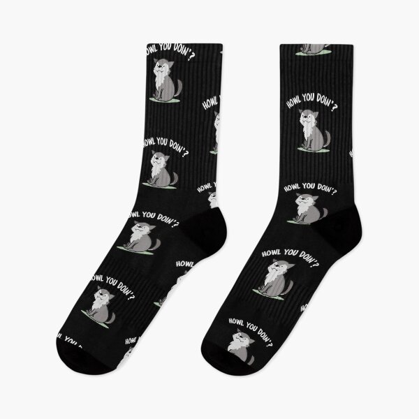 Item preview, Howl You Doin Funny Wolf Puns (Dark BG) designed and sold by punnybone.