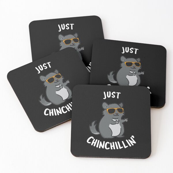 Item preview, Just Chin-Chillin Funny Chinchilla Puns (Dark BG) designed and sold by punnybone.