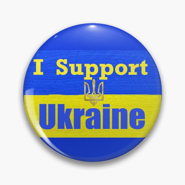 Item preview, I Support Ukraine flag with trident designed and sold by Hunnybugs.