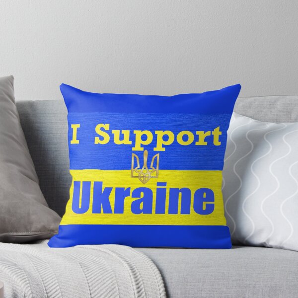 Item preview, I Support Ukraine flag with trident designed and sold by Hunnybugs.