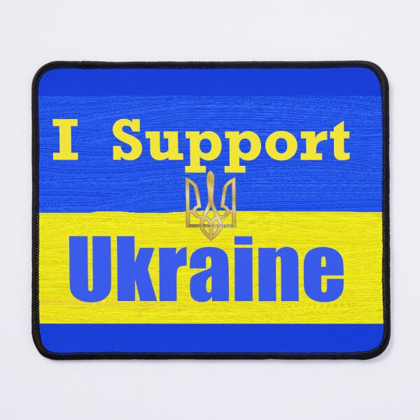 Item preview, I Support Ukraine flag with trident designed and sold by Hunnybugs.