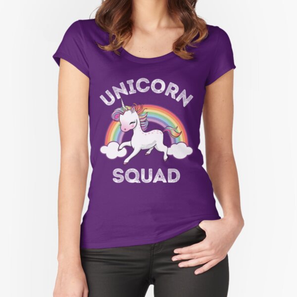 Unicorn Squad Funny T-shirt Fitted Scoop T-Shirt