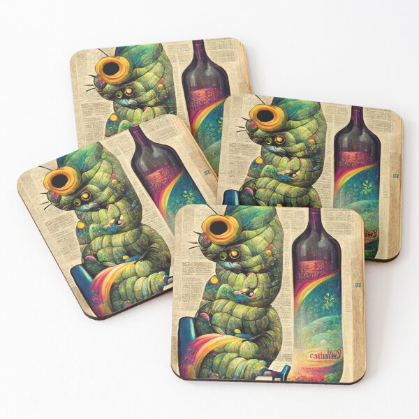 Item preview, Caterpillar Drinking Wine and Reading the Newspaper designed and sold by deificusArt.