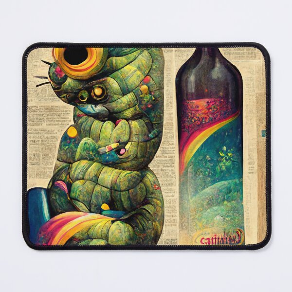 Item preview, Caterpillar Drinking Wine and Reading the Newspaper designed and sold by deificusArt.