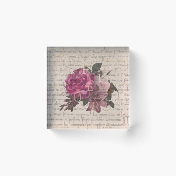 Item preview, fleur pink bouquet of flowers on a vintage book designed and sold by Beeroclock.