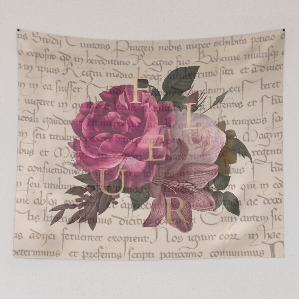 Item preview, fleur pink bouquet of flowers on a vintage book designed and sold by Beeroclock.