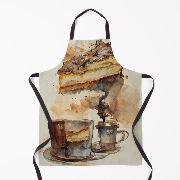 Artikelvorschau, Coffee and Cake Coffee Shop Watercolor entworfen und verkauft von deificusArt.