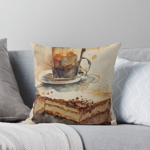Artikelvorschau, Coffee and Cake Coffee Shop Watercolor entworfen und verkauft von deificusArt.