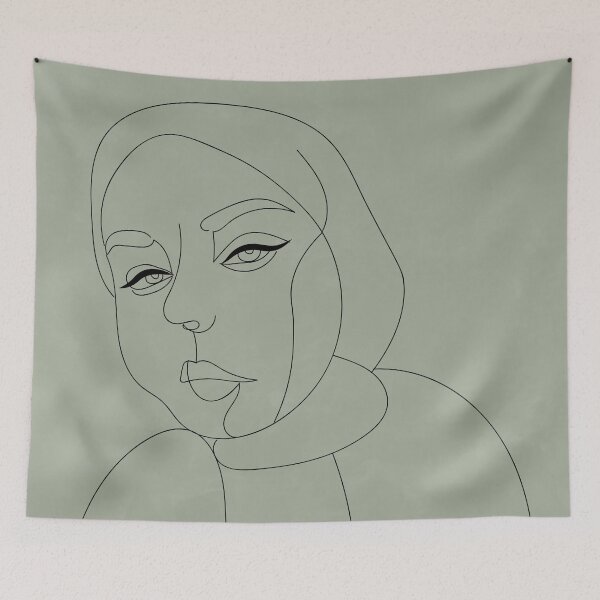 Item preview, Minimal Line Art - Hijab Woman 1 designed and sold by technicolorable_art.