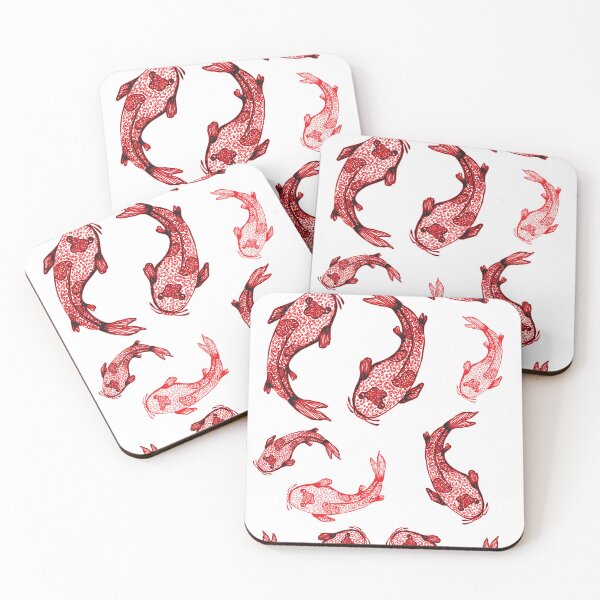 Item preview, fish red koi line drawing designed and sold by handmadehipsters.
