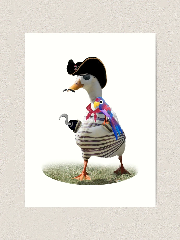 Pirate Captain Duck with Hook Hand Art Print for Sale by