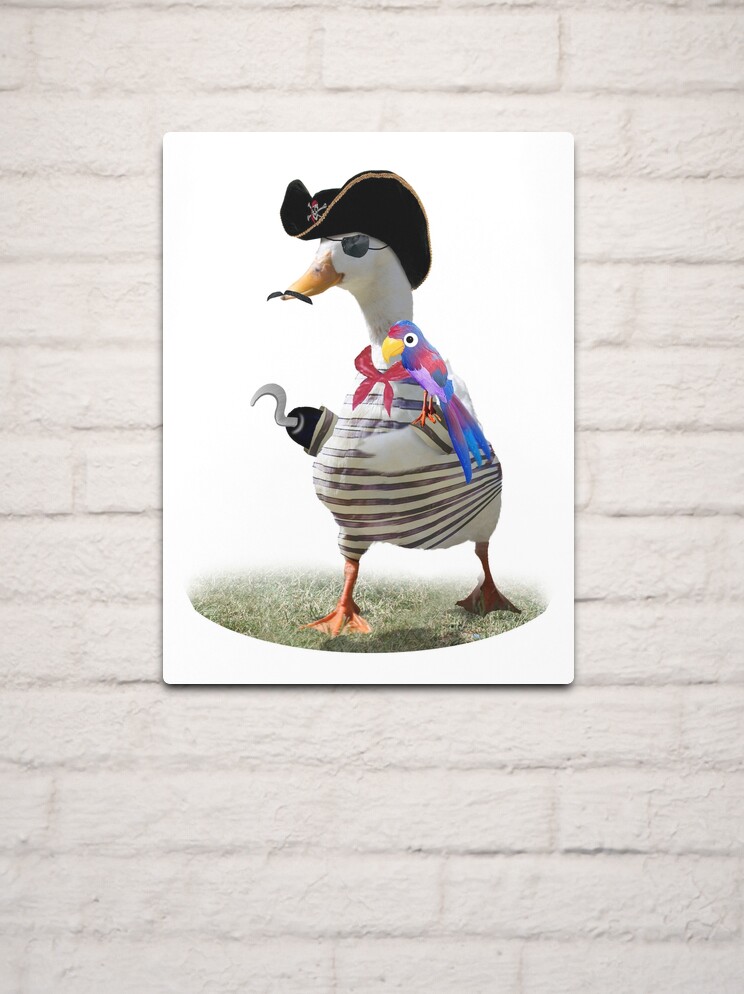 Pirate Captain Duck with Hook Hand Metal Print for Sale by Gravityx9