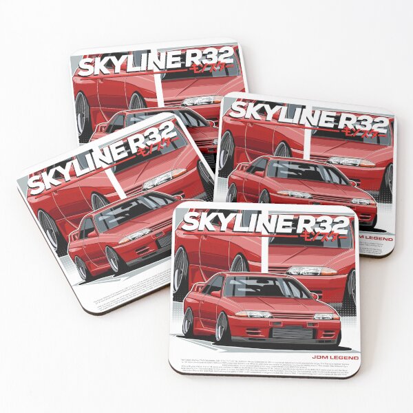 Aperçu de l'œuvre Nissan Skyline R32 ROUGE créée et vendue par -GrandeArt-.