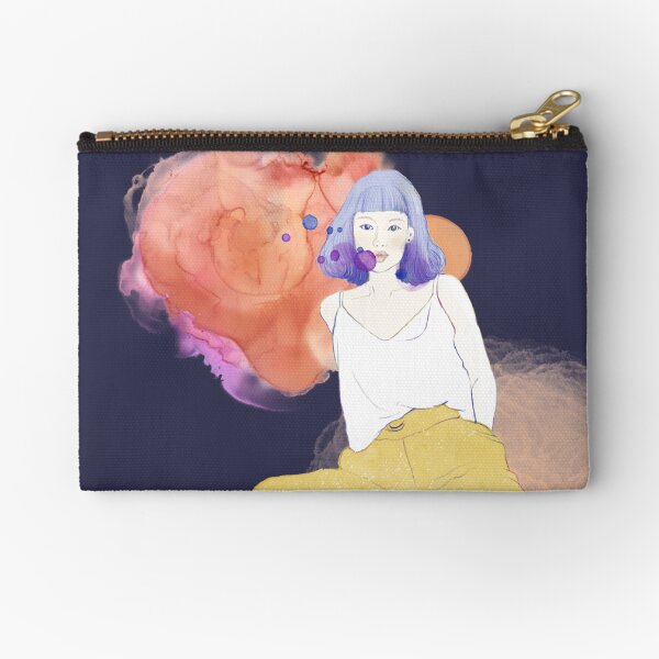 Colorful Hipster Woman Zipper Pouch