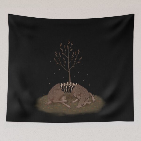 Item preview, Sleeping Deer Sprouts Tree designed and sold by HuntingForTeeth.