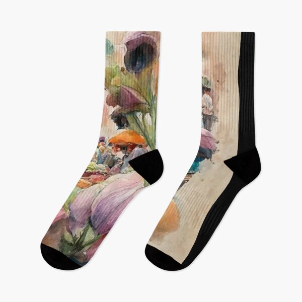 Artikelvorschau, Abstract Flower Market Watercolor entworfen und verkauft von deificusArt.