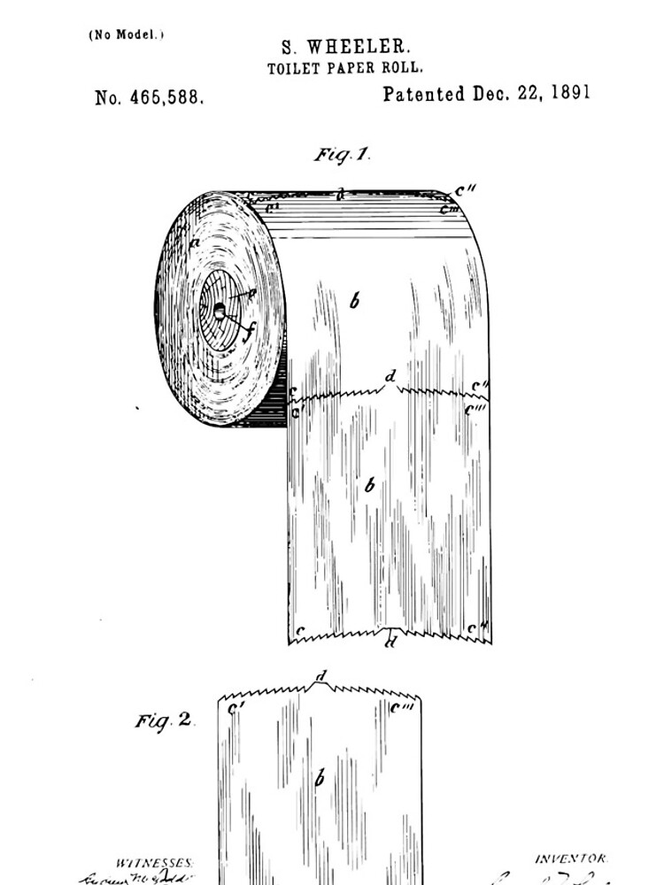 "Toilet Paper Roll Patent 465,588 by S. Wheeler" iPhone Case & Cover