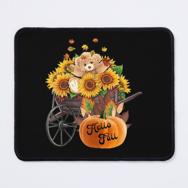 Item preview, HELLO FALL CUTE BEAR IN SUNFLOWERS TOSSING LEAVES AUTUMN designed and sold by Miriam Brayan.