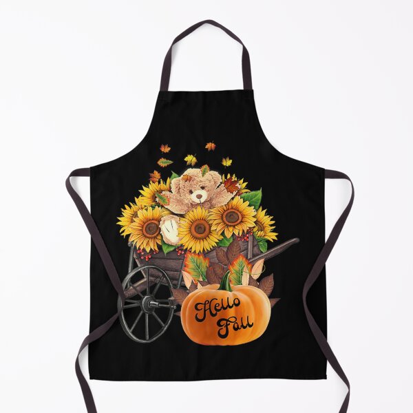 Item preview, HELLO FALL CUTE BEAR IN SUNFLOWERS TOSSING LEAVES AUTUMN designed and sold by Miriam Brayan.