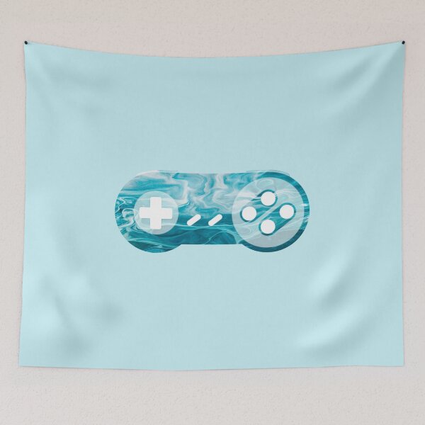 Item preview, Retro Gaming Controller 2 Blue Liquid Marble designed and sold by everything4eva.