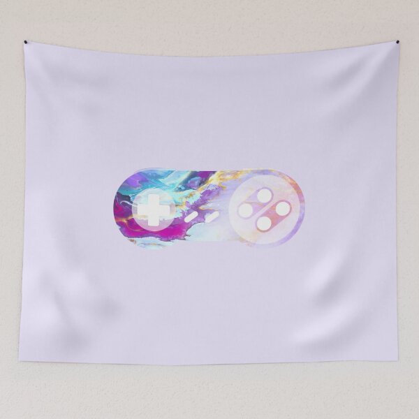 Item preview, Retro Gaming Controller 2 Psychedelic Liquid Marble Purple Blue designed and sold by everything4eva.