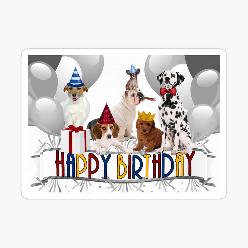 Carte De Vœux Chiens D Anniversaire Carte Par Salonofart Redbubble