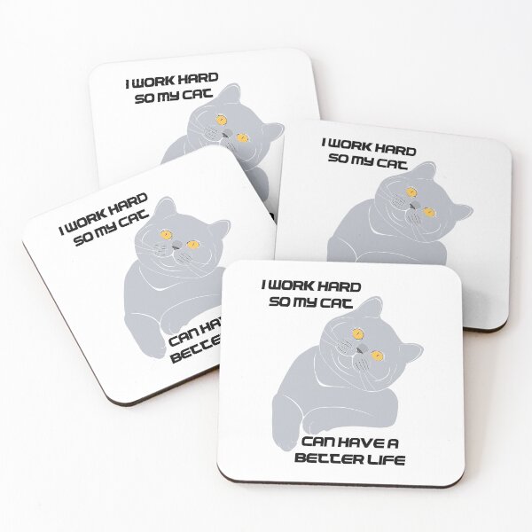 Item preview, Get a laugh and show off your love for your cat with our funny t-shirts featuring designs of cat dad and the phrase "I work hard so my cat can have a better life". Perfect for cat lovers. designed and sold by SERGEY OVCHARUK.