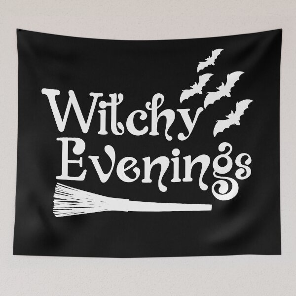 Item preview, Witchy Evenings Broom and Bats - Cute T-shirt Designs for wacky Halloween enthusiast designed and sold by Ridiculam Toga.