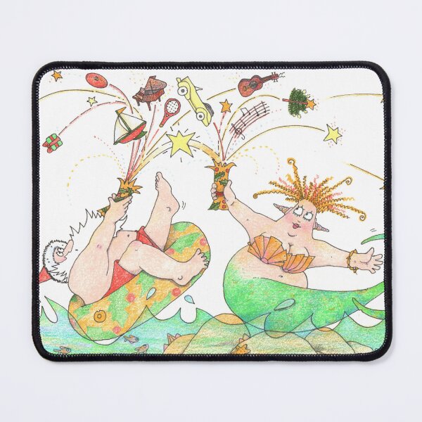 Item preview, Santa and the Mermaid designed and sold by Annie White Illustration.