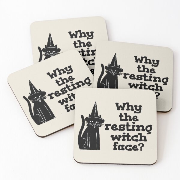 Item preview, Why The Resting Witch Face Funny Black Cat Black text Design, Perfect For Halloween  designed and sold by TrulyEpoque.