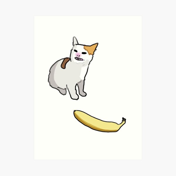 Cat No Like Banana Art Prints Redbubble