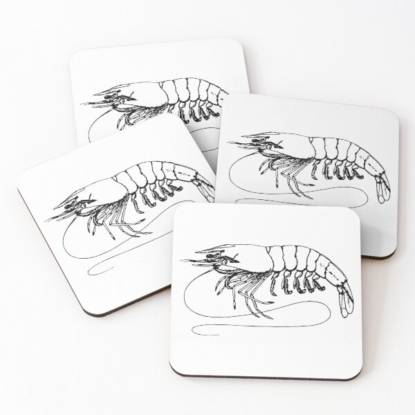 Item preview, Retro outline Shrimp designed and sold by red-mode.
