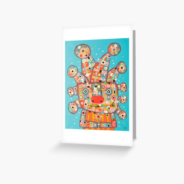 Clown with Flower Greeting Card