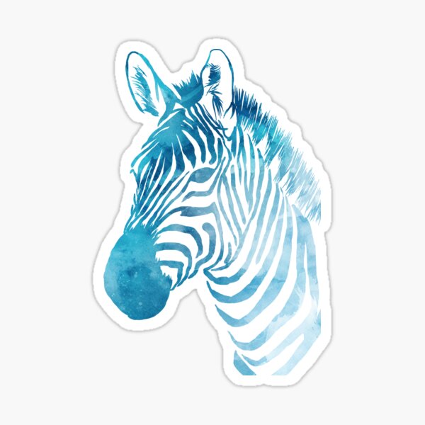 Watercolor Zebra Sticker