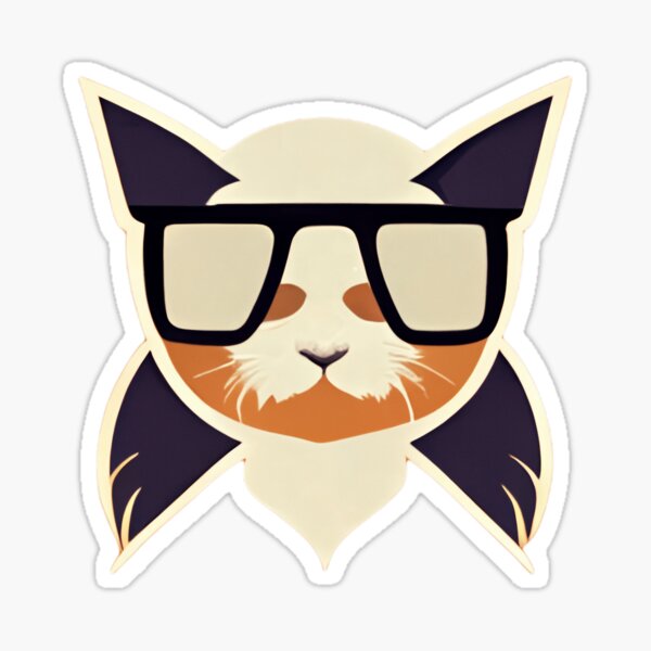 Portrait of a hipster wearing sunglasses. Hipster in sunglasses. Sticker