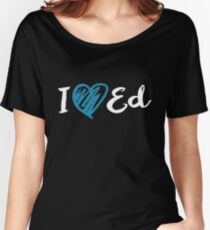 I Heart Ed Design (Black/Inverted) Women's Relaxed Fit T-Shirt