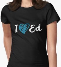 I Heart Ed Design (Black/Inverted) Women's Fitted T-Shirt