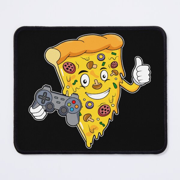 Item preview, Funny cartoon pizza slice character with a video gaming controller designed and sold by gaCh438.