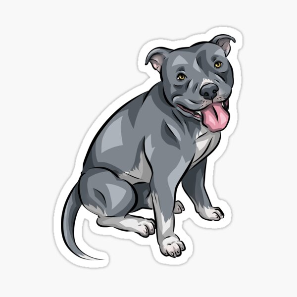 Item preview, Blue American Bully | Merle | Cute Cartoon Dog Art designed and sold by shirinsart.
