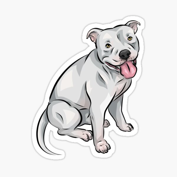 Item preview, White American Bully | Merle | Cute Cartoon Dog Art designed and sold by shirinsart.