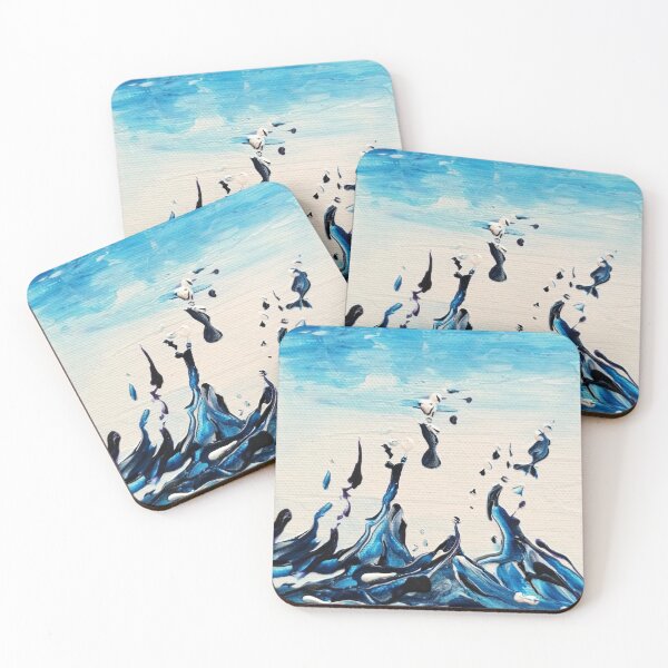 Item preview, Water Splashes - Water abstract painted with acrylics on canvas designed and sold by Anke Franikowski.