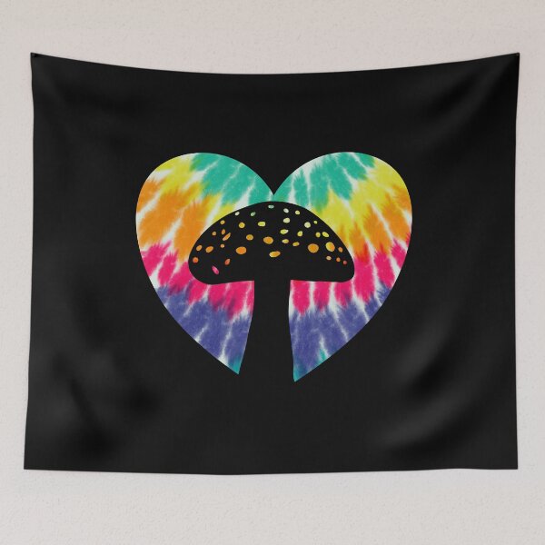Item preview, Mushroom Heart With Tie dye Print For Mushroom Lover designed and sold by JokeGysen.